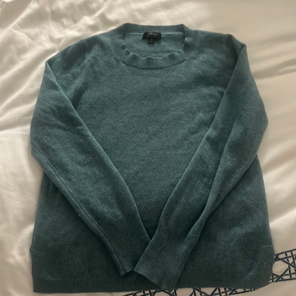 J Crew Cashmere Crew Neck Sweater Sea Foam Size XS